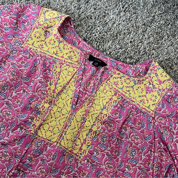 NWOT J.Crew Embroidered cotton voile top in block print - Picture 2 of 11